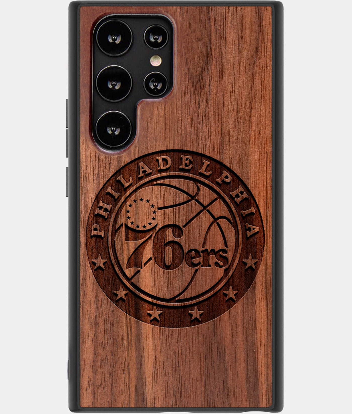 Best Wood Philadelphia 76Ers Samsung Galaxy S22 Ultra Case - Custom Engraved Cover - Engraved In Nature