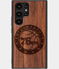 Best Wood Philadelphia 76Ers Samsung Galaxy S22 Ultra Case - Custom Engraved Cover - Engraved In Nature