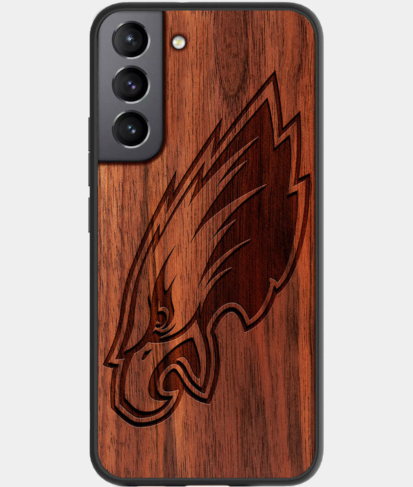 Best Walnut Wood Philadelphia Eagles Galaxy S21 FE Case - Custom Engraved Cover - Engraved In Nature