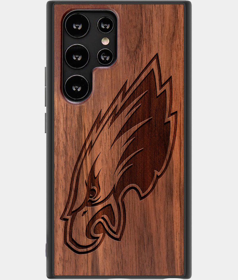 Best Wood Philadelphia Eagles Samsung Galaxy S22 Ultra Case - Custom Engraved Cover - Engraved In Nature