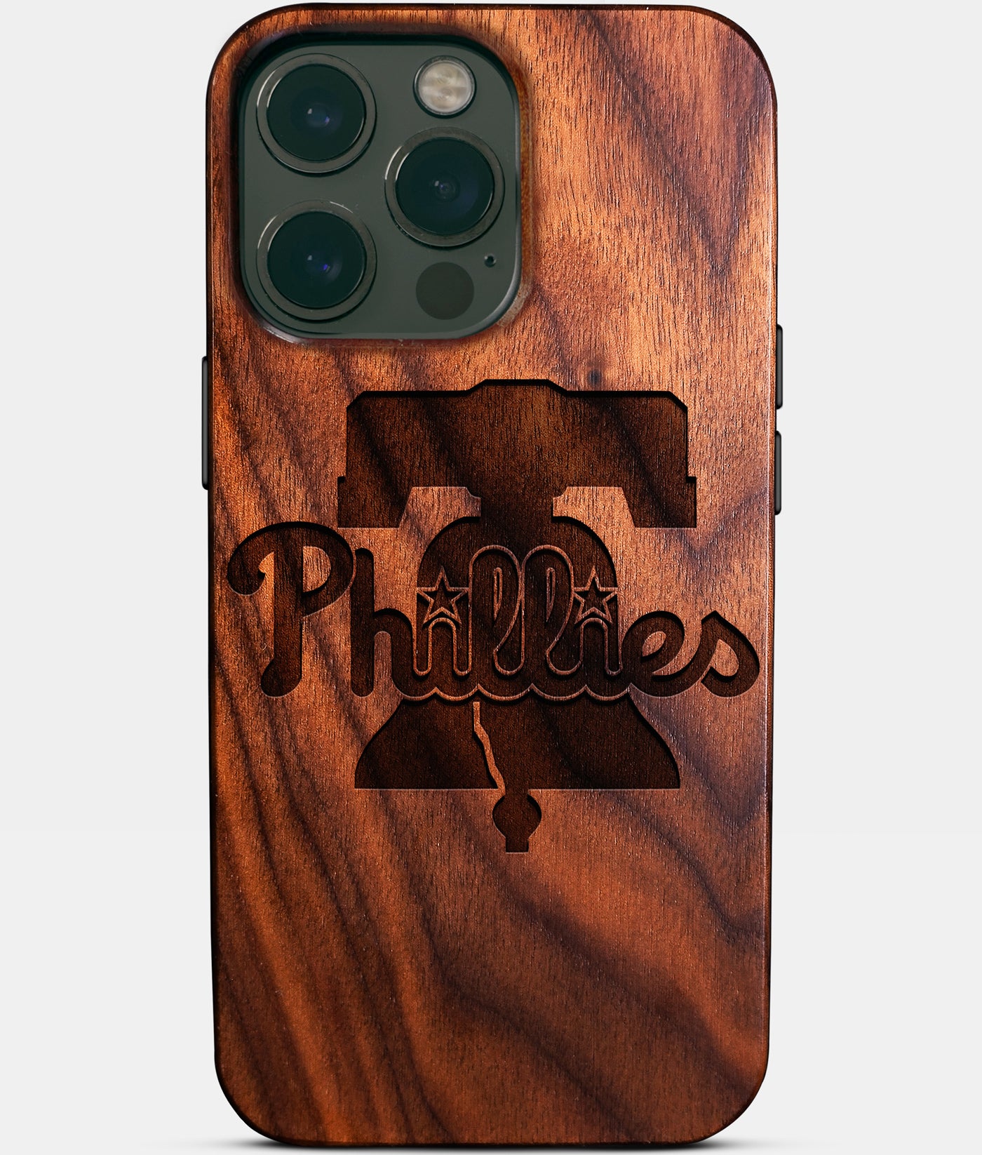 Custom Philadelphia Phillies iPhone 14/14 Pro/14 Pro Max/14 Plus Case - Wood Phillies Cover - Eco-friendly Philadelphia Phillies iPhone 14 Case - Carved Wood Custom Philadelphia Phillies Gift For Him - Monogrammed Personalized iPhone 14 Cover By Engraved In Nature