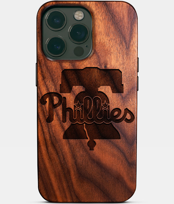 Custom Philadelphia Phillies iPhone 14/14 Pro/14 Pro Max/14 Plus Case - Wood Phillies Cover - Eco-friendly Philadelphia Phillies iPhone 14 Case - Carved Wood Custom Philadelphia Phillies Gift For Him - Monogrammed Personalized iPhone 14 Cover By Engraved In Nature