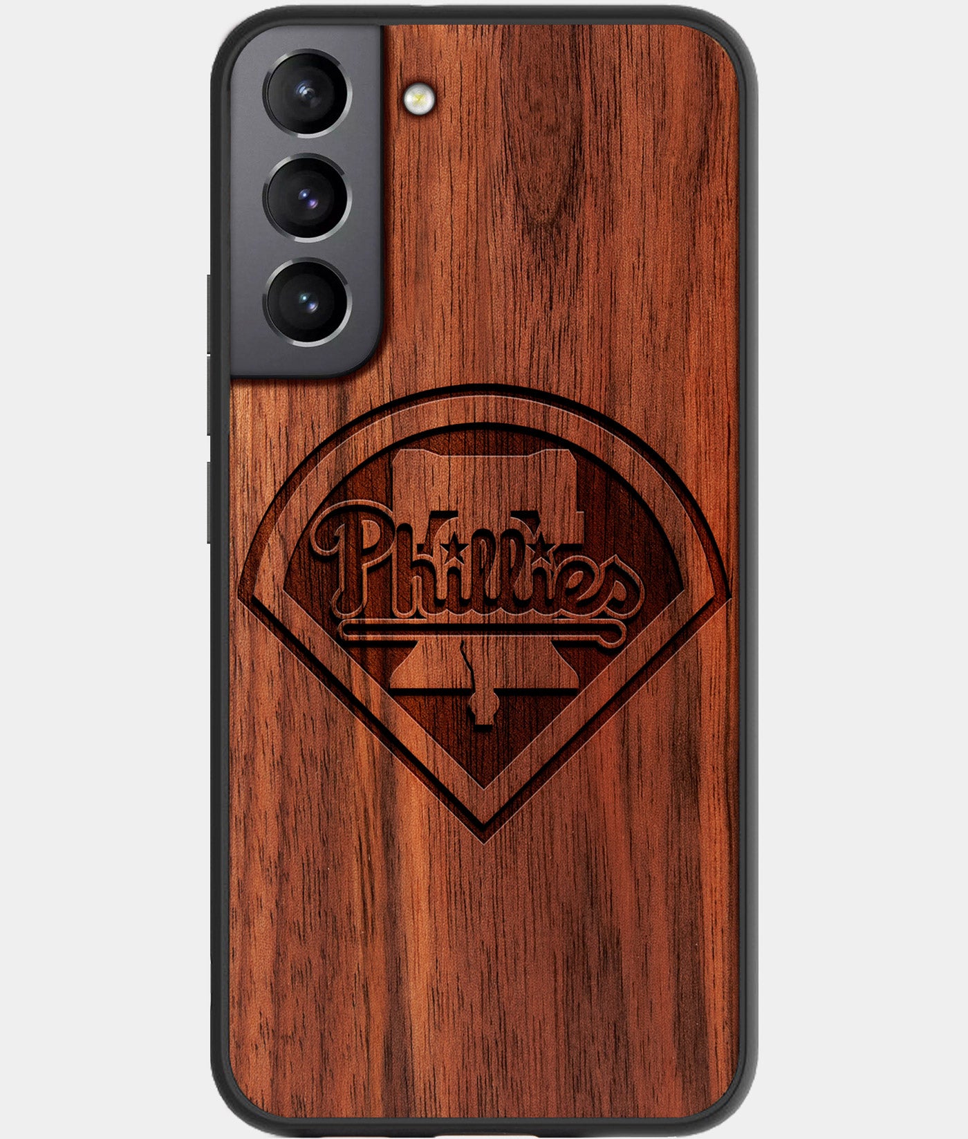 Best Wood Philadelphia Phillies Samsung Galaxy S22 Plus Case - Custom Engraved Cover - Engraved In Nature