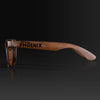 Phoenix Arizona Wood Sunglasses with custom engraving. Custom Phoenix Arizona Gifts For Men -  Sustainable Phoenix Arizona eco friendly products - Personalized Phoenix Arizona Birthday Gifts - Unique Phoenix Arizona travel Souvenirs and gift shops. Phoenix Arizona Wayfarer Eyewear and Shades 