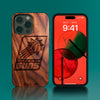Custom Phoenix Suns iPhone 14/14 Pro/14 Pro Max/14 Plus Case - Carved Wood Suns Cover