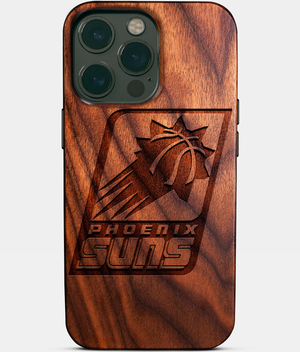 Custom Phoenix Suns iPhone 14/14 Pro/14 Pro Max/14 Plus Case - Wood Suns Cover - Eco-friendly Phoenix Suns iPhone 14 Case - Carved Wood Custom Phoenix Suns Gift For Him - Monogrammed Personalized iPhone 14 Cover By Engraved In Nature