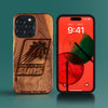 Custom Phoenix Suns iPhone 15/15 Pro/15 Pro Max/15 Plus Case - Carved Wood Suns Cover
