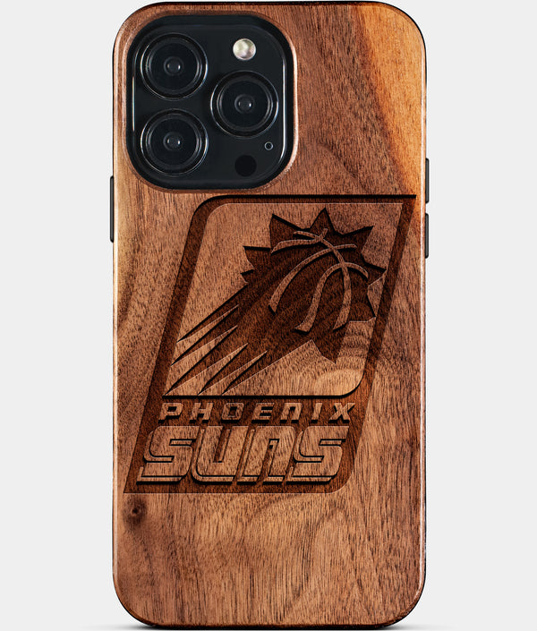 Custom Phoenix Suns iPhone 15/15 Pro/15 Pro Max/15 Plus Case - Wood Suns Cover - Eco-friendly Phoenix Suns iPhone 15 Case - Carved Wood Custom Phoenix Suns Gift For Him - Monogrammed Personalized iPhone 15 Cover By Engraved In Nature