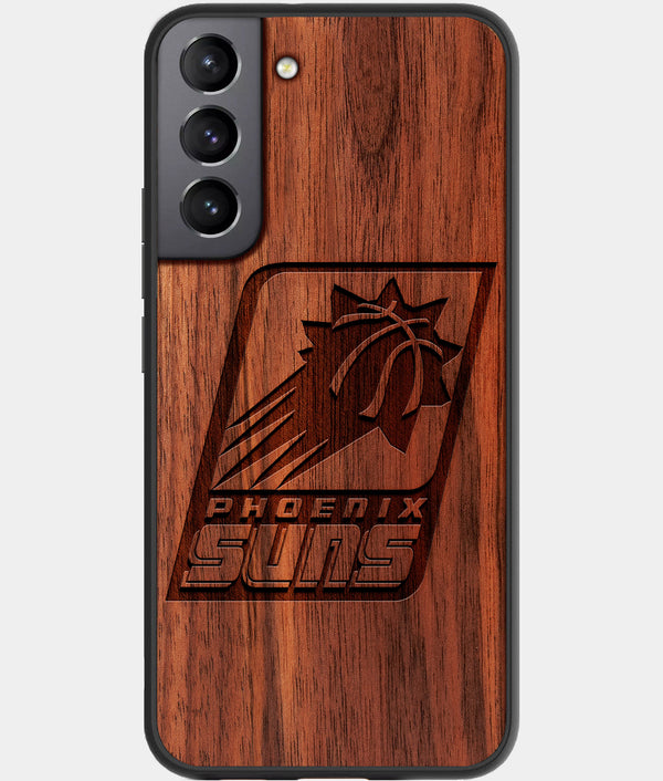 Best Walnut Wood Phoenix Suns Galaxy S21 FE Case - Custom Engraved Cover - Engraved In Nature