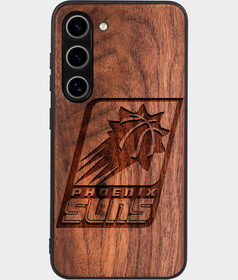 Best Wood Phoenix Suns Samsung Galaxy S24 Plus Case - Custom Engraved Cover - Engraved In Nature