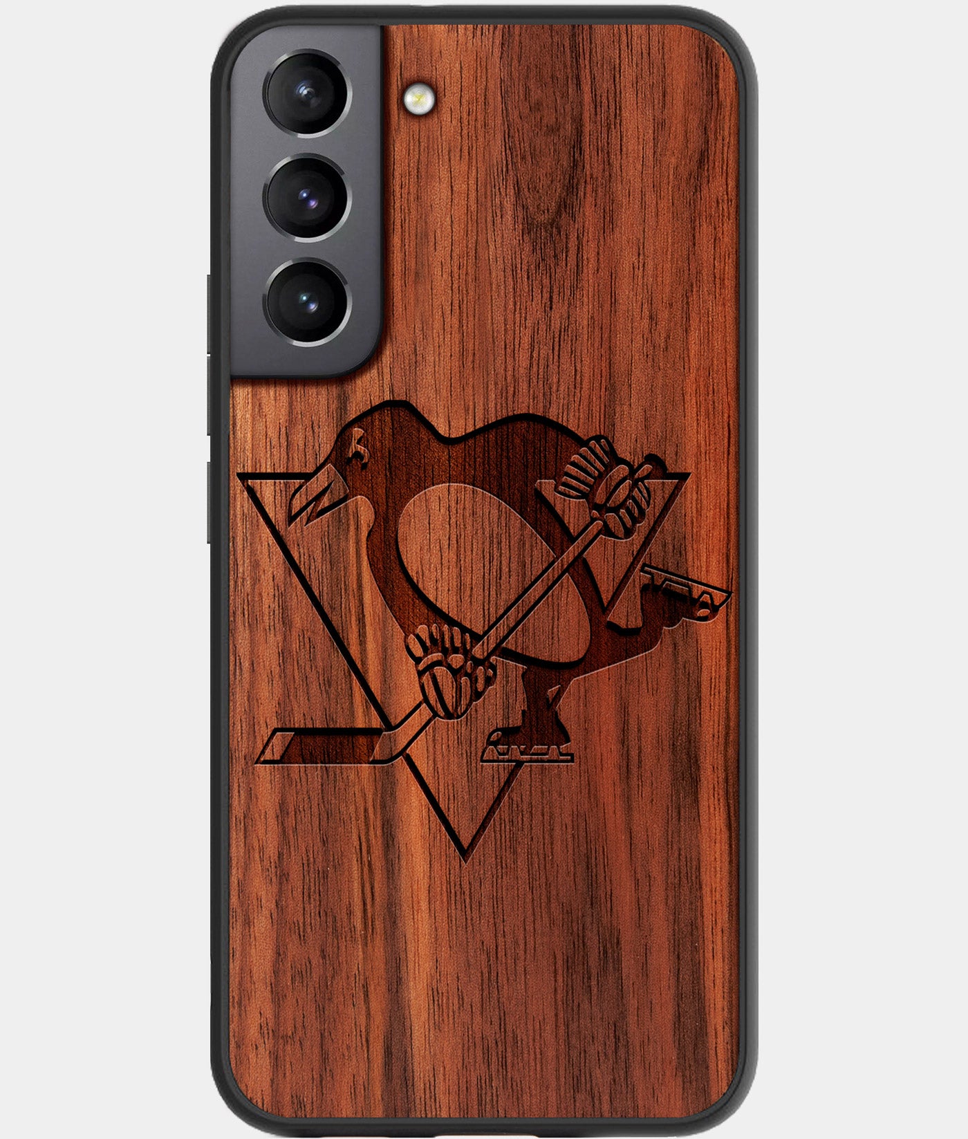 Best Walnut Wood Pittsburgh Penguins Galaxy S21 FE Case - Custom Engraved Cover - Engraved In Nature