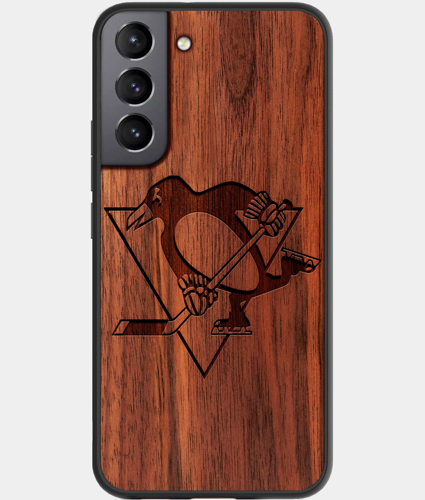 Best Wood Pittsburgh Penguins Samsung Galaxy S22 Plus Case - Custom Engraved Cover - Engraved In Nature