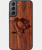 Best Wood Pittsburgh Penguins Galaxy S22 Case - Custom Engraved Cover - Engraved In Nature