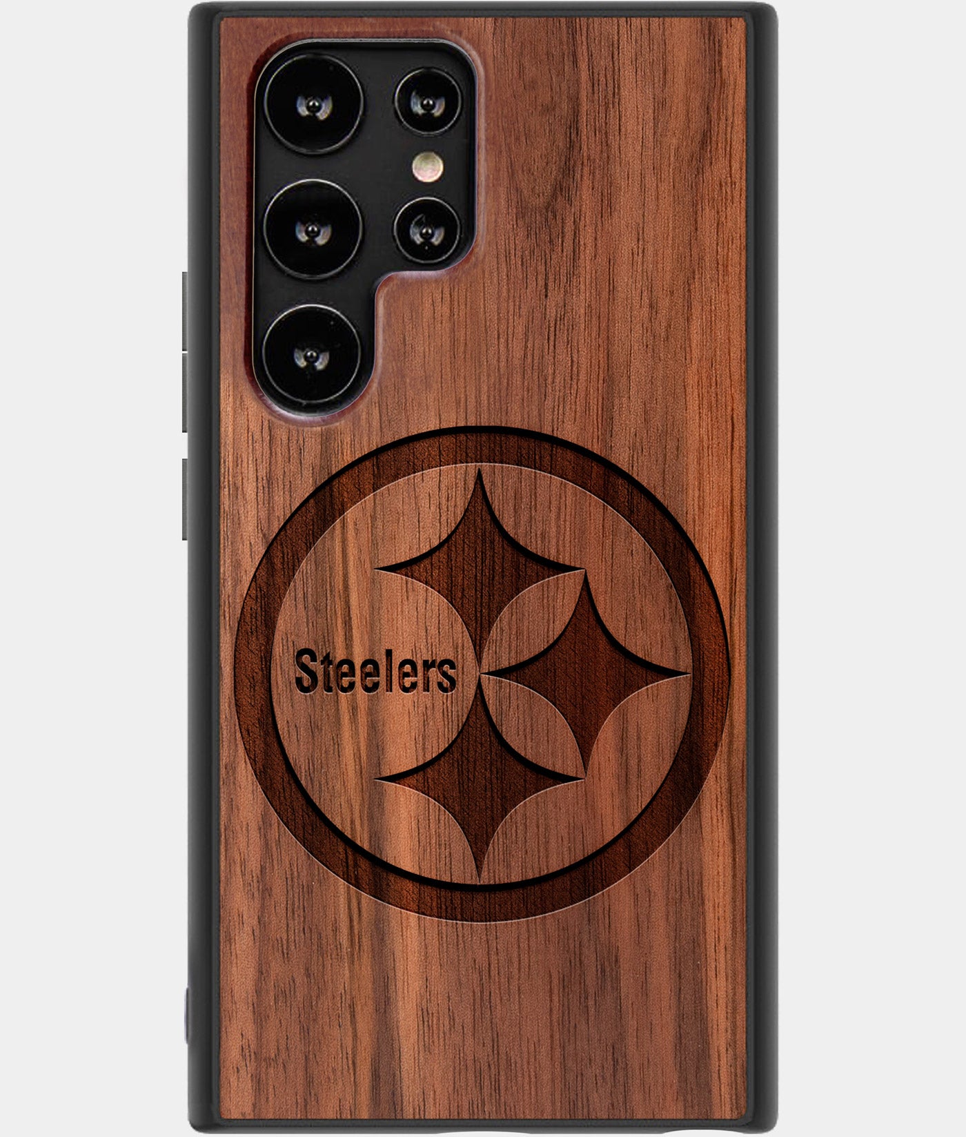 Best Wood Pittsburgh Steelers Samsung Galaxy S22 Ultra Case - Custom Engraved Cover - Engraved In Nature