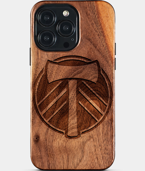 Custom Portland Timbers iPhone 15/15 Pro/15 Pro Max/15 Plus Case - Wood Lightning Covers - Eco-friendly Portland Timbers iPhone 15 Case - Carved Wood Custom Portland Timbers Gift For Him - Monogrammed Personalized iPhone 15 Cover By Engraved In Nature