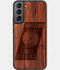 Best Walnut Wood Portland Trail Blazers Galaxy S21 FE Case - Custom Engraved Cover - Engraved In Nature
