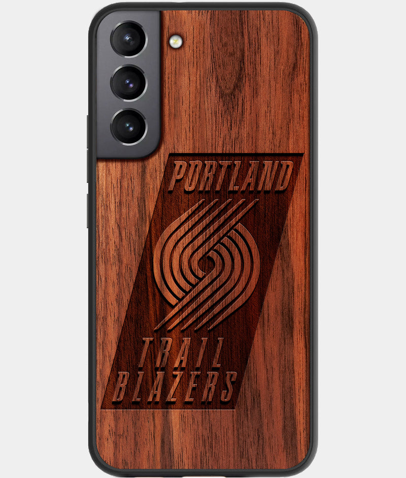 Best Wood Portland Trail Blazers Samsung Galaxy S22 Plus Case - Custom Engraved Cover - Engraved In Nature