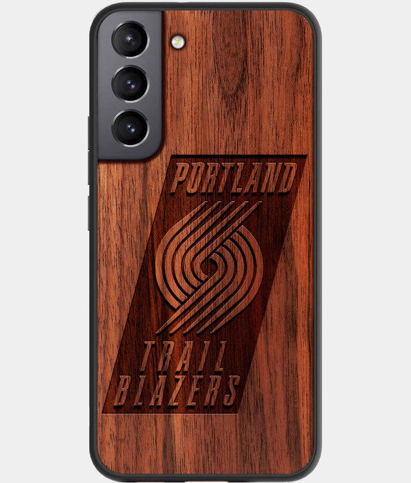 Best Wood Portland Trail Blazers Galaxy S22 Case - Custom Engraved Cover - Engraved In Nature