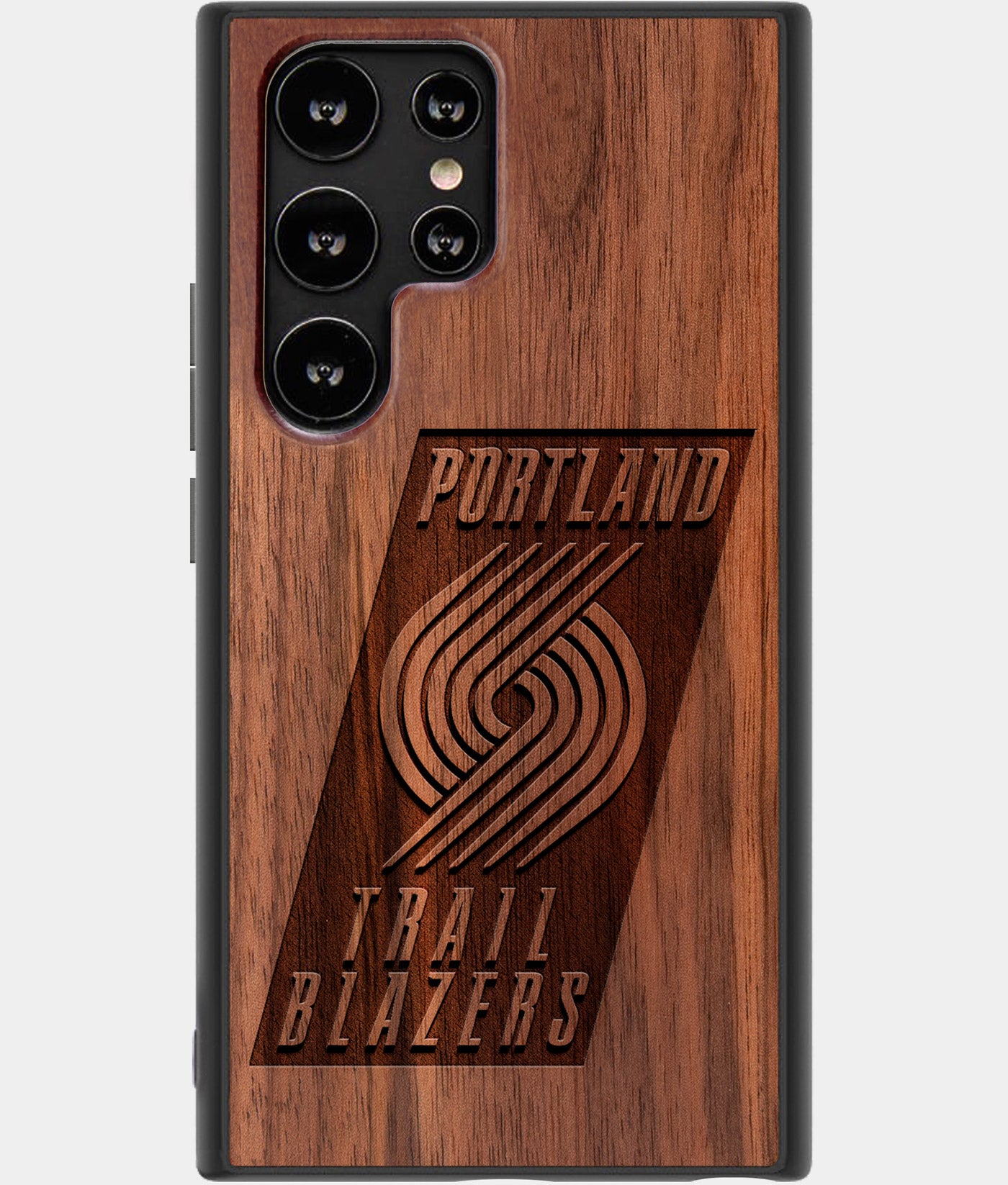 Best Wood Portland Trail Blazers Samsung Galaxy S22 Ultra Case - Custom Engraved Cover - Engraved In Nature
