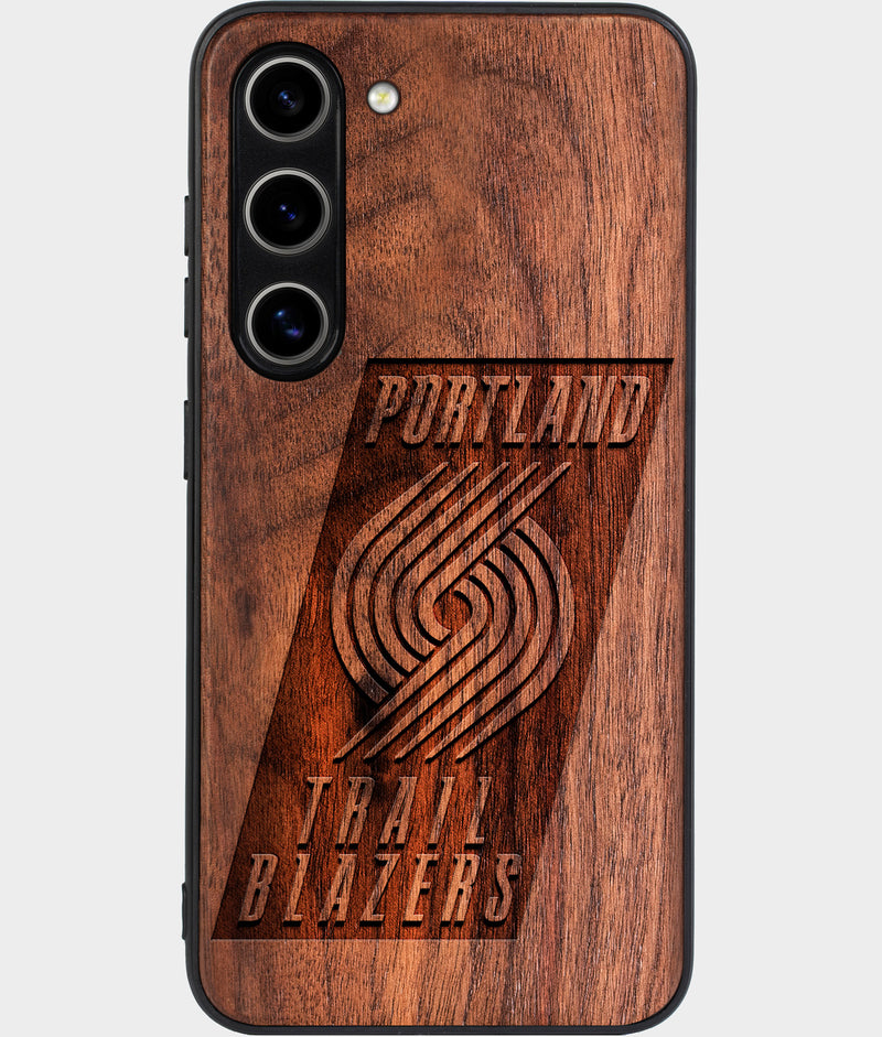 Best Wood Portland Trail Blazers Samsung Galaxy S24 Plus Case - Custom Engraved Cover - Engraved In Nature