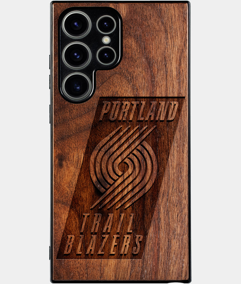Best Wood Portland Trail Blazers Samsung Galaxy S24 Ultra Case - Custom Engraved Cover - Engraved In Nature