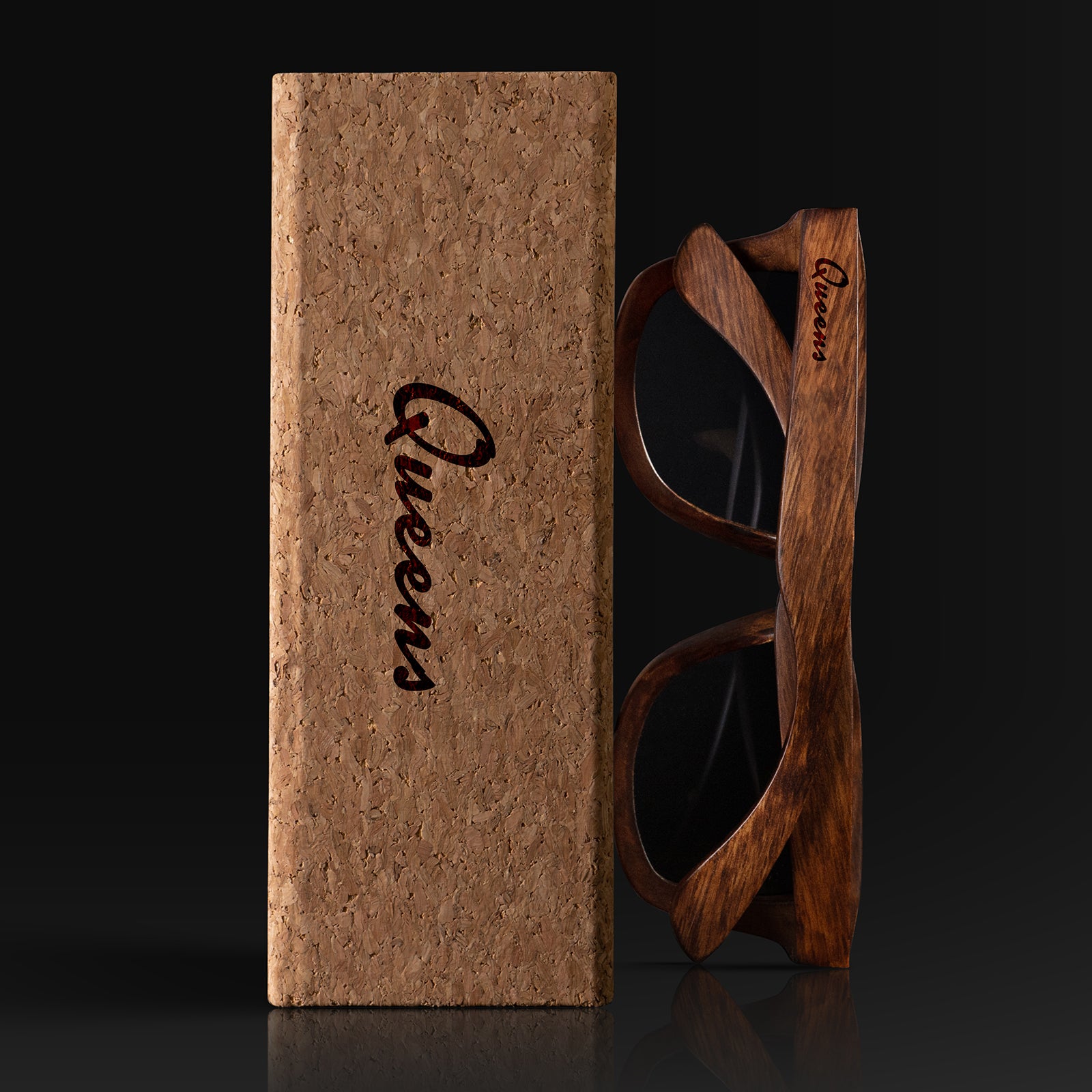 Queens New York II Wood Sunglasses with custom engraving. Custom Queens New York II Gifts For Men -  Sustainable Queens New York II eco friendly products - Personalized Queens New York II Birthday Gifts - Unique Queens New York II travel Souvenirs and gift shops. Queens New York II Wayfarer Eyewear and Shades wiith Box