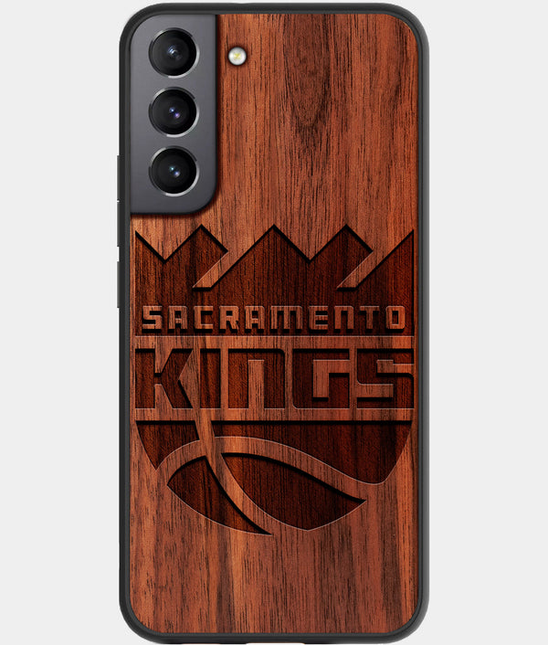 Best Walnut Wood Sacramento Kings Galaxy S21 FE Case - Custom Engraved Cover - Engraved In Nature