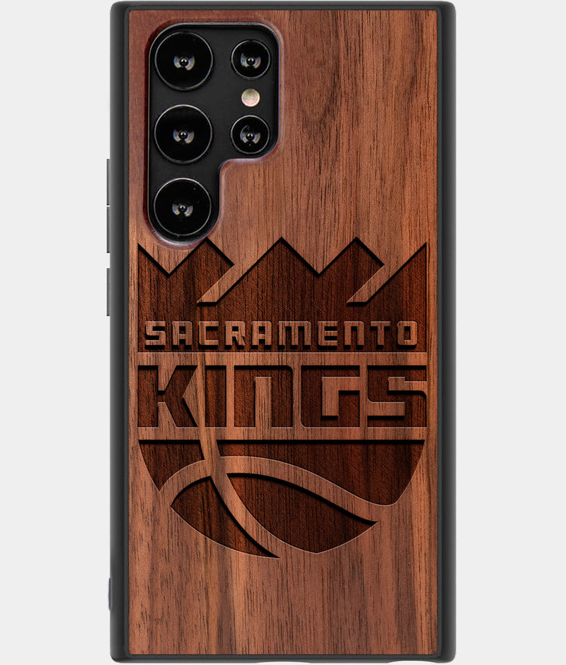 Best Wood Sacramento Kings Samsung Galaxy S22 Ultra Case - Custom Engraved Cover - Engraved In Nature