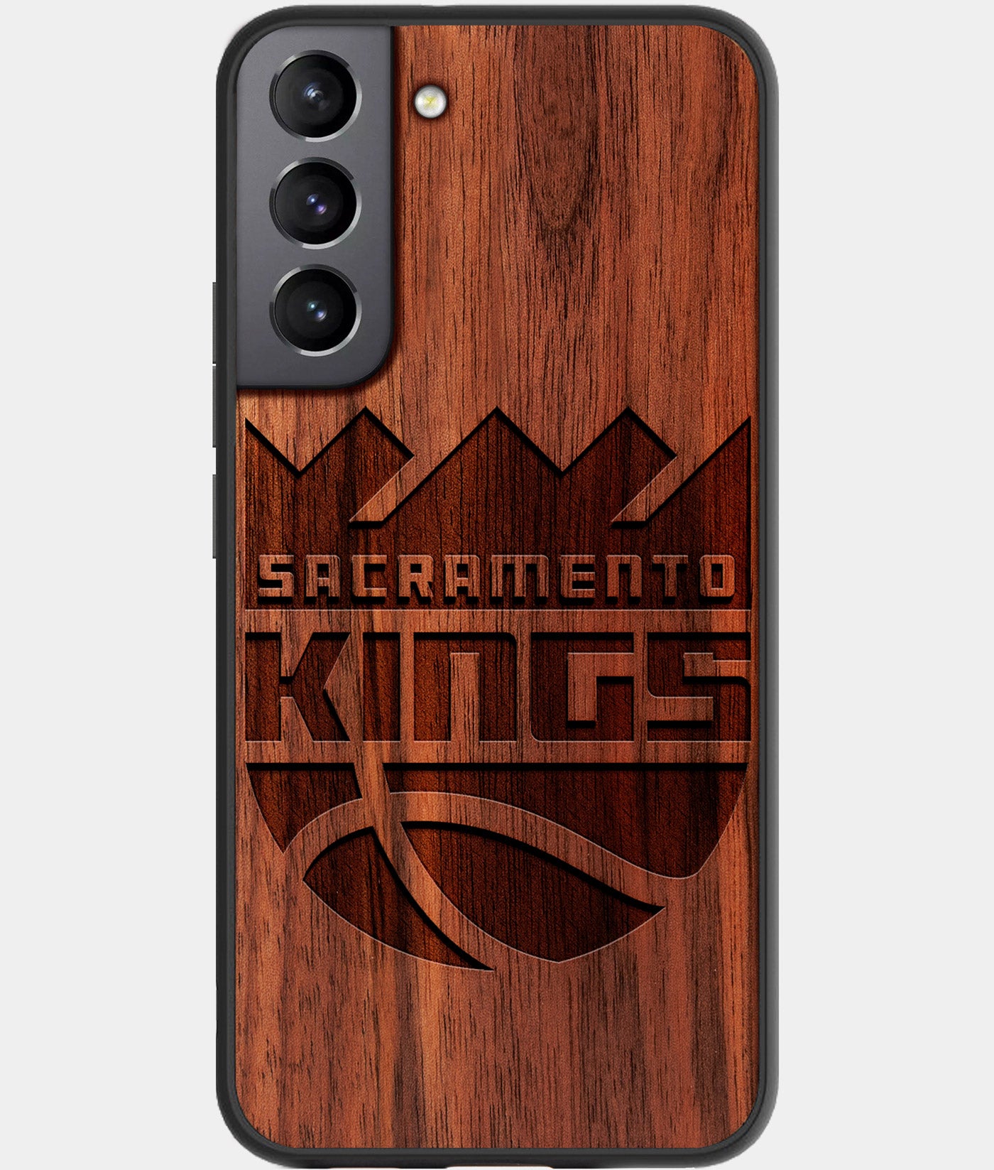 Best Wood Sacramento Kings Samsung Galaxy S22 Case - Custom Engraved Cover - Engraved In Nature