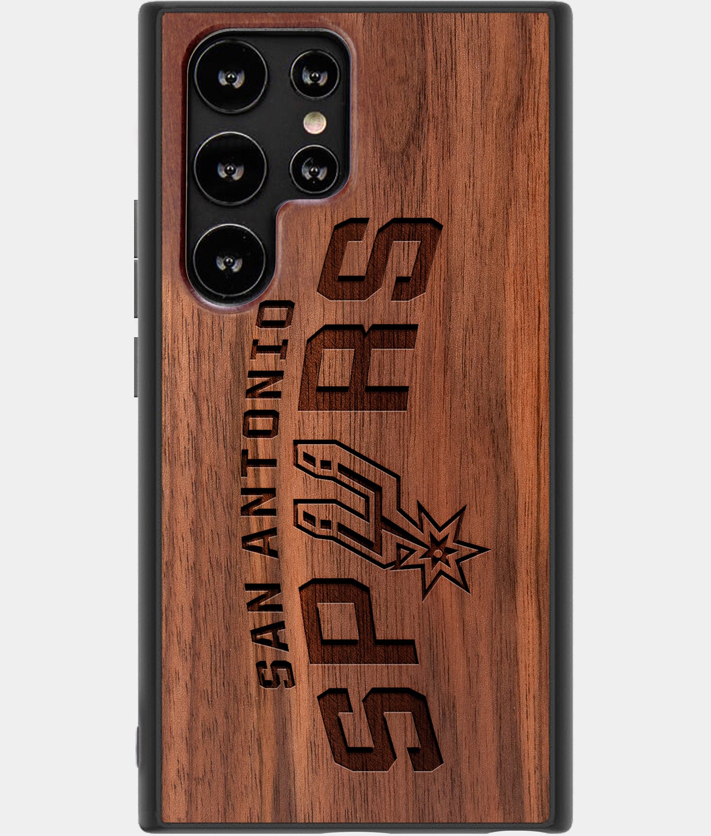 Best Wood San Antonio Spurs Samsung Galaxy S22 Ultra Case - Custom Engraved Cover - Engraved In Nature