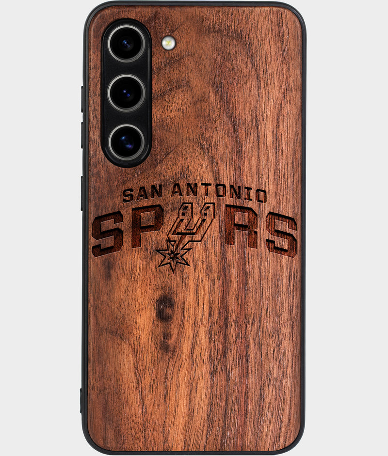 Best Wood San Antonio Spurs Samsung Galaxy S24 Plus Case - Custom Engraved Cover - Engraved In Nature