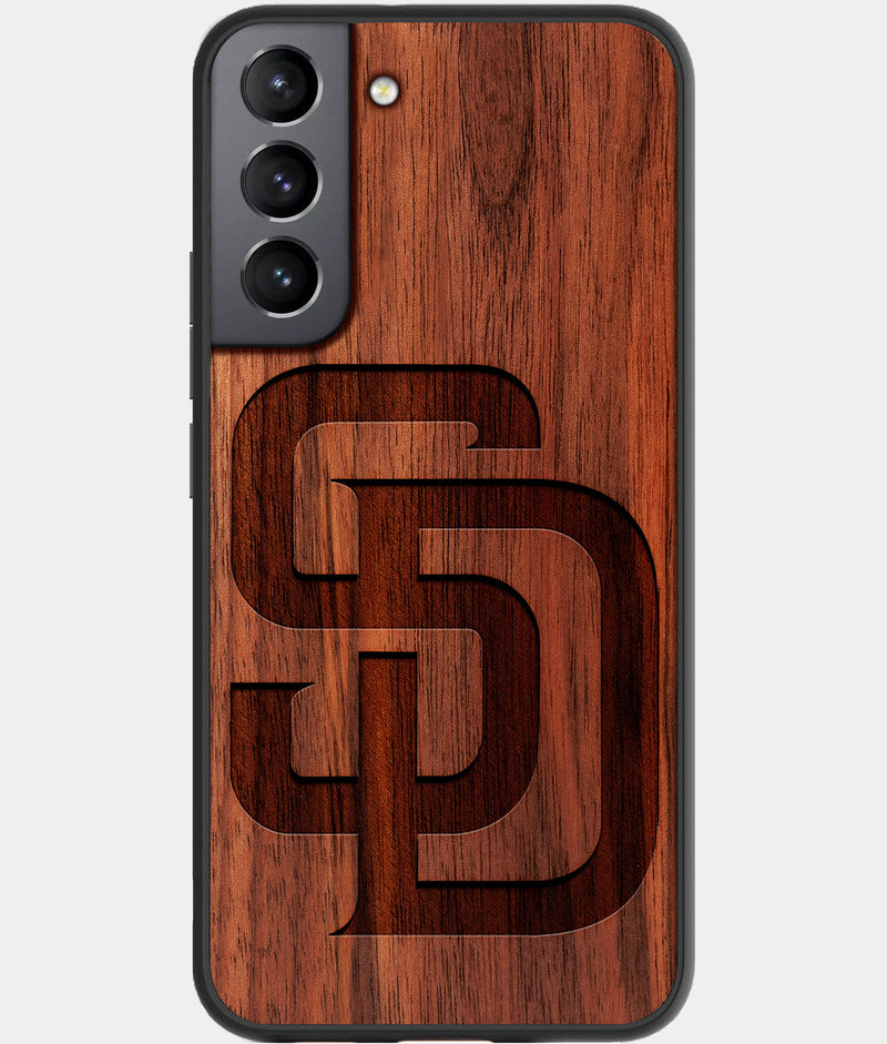 Best Wood San Diego Padres Samsung Galaxy S22 Plus Case - Custom Engraved Cover - Engraved In Nature