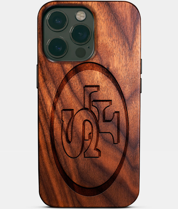 Custom San Francisco 49ers iPhone 14/14 Pro/14 Pro Max/14 Plus Case - Wood 49ers Cover - Eco-friendly San Francisco 49Ers iPhone 14 Case - Carved Wood Custom San Francisco 49Ers Gift For Him - Monogrammed Personalized iPhone 14 Cover By Engraved In Nature