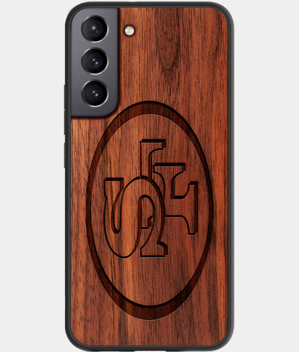 Best Walnut Wood San Francisco 49ers Galaxy S21 FE Case - Custom Engraved Cover - Engraved In Nature