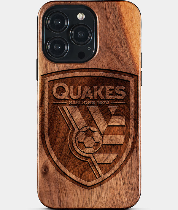 Custom San Jose Earthquakes iPhone 15/15 Pro/15 Pro Max/15 Plus Case - Wood San Jose Earthquakes Cover - Eco-friendly San Jose Earthquakes iPhone 15 Case - Carved Wood Custom San Jose Earthquakes Gift For Him - Monogrammed Personalized iPhone 15 Cover By Engraved In Nature