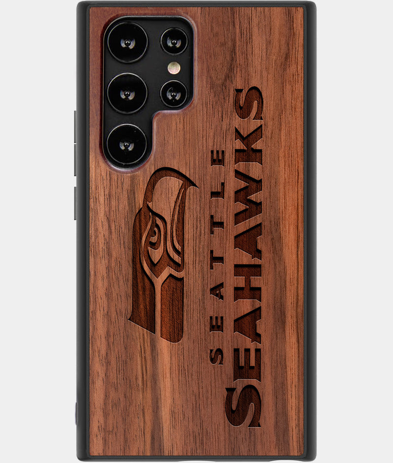 Best Wood Seattle Seahawks Samsung Galaxy S22 Ultra Case - Custom Engraved Cover - Engraved In Nature