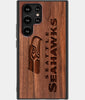 Best Wood Seattle Seahawks Samsung Galaxy S22 Ultra Case - Custom Engraved Cover - Engraved In Nature