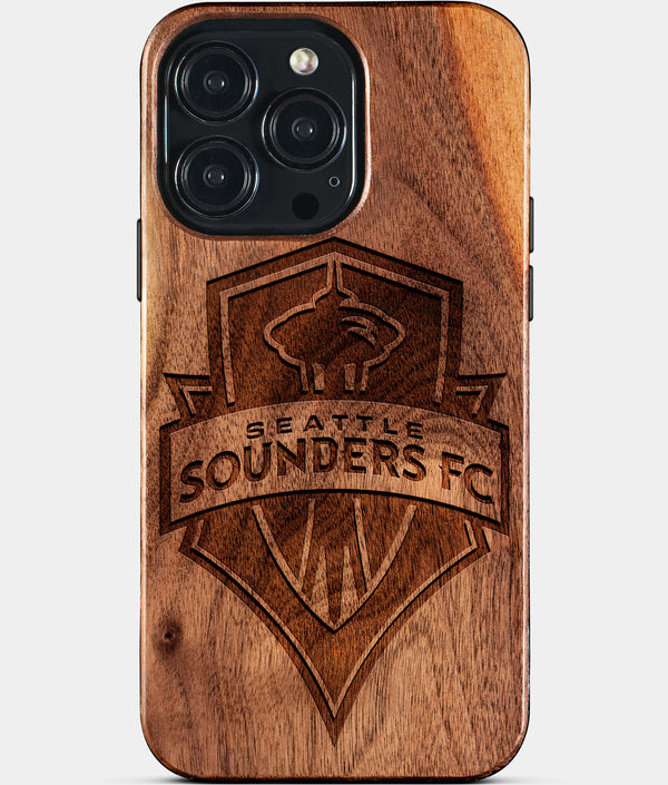 Custom Seattle Sounders FC iPhone 15/15 Pro/15 Pro Max/15 Plus Case - Wood Seattle Sounders FC Cover - Eco-friendly Seattle Sounders FC iPhone 15 Case - Carved Wood Custom Seattle Sounders FC Gift For Him - Monogrammed Personalized iPhone 15 Cover By Engraved In Nature