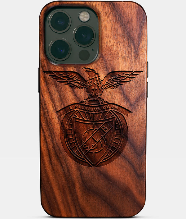 Custom S.L. Benfica iPhone 14/14 Pro/14 Pro Max/14 Plus Case - Wood S.L. Benfica Cover - Eco-friendly Sl Benfica iPhone 14 Case - Carved Wood Custom Sl Benfica Gift For Him - Monogrammed Personalized iPhone 14 Cover By Engraved In Nature