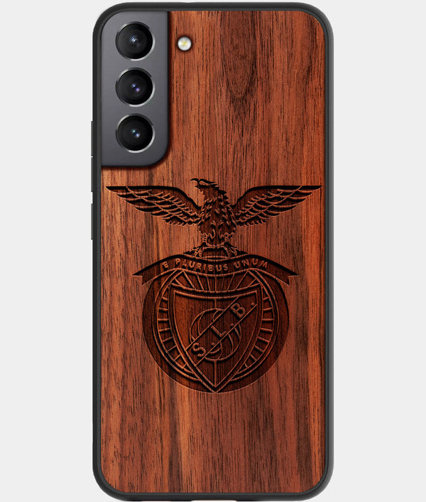 Best Walnut Wood S.L. Benfica Galaxy S21 FE Case - Custom Engraved Cover - Engraved In Nature