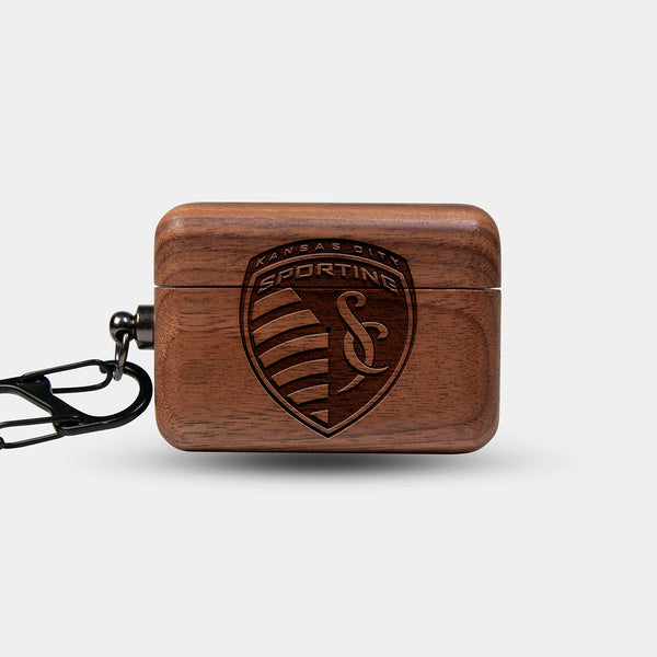 Custom Sporting Kansas City AirPods Cases | AirPods | AirPods Pro | AirPods Pro 2 Case - Carved Wood Sporting Kansas City AirPods Cover - Eco-friendly Sporting Kansas City AirPods Case - Custom Sporting Kansas City Gift For Him - Monogrammed Personalized AirPods Cover By Engraved In Nature