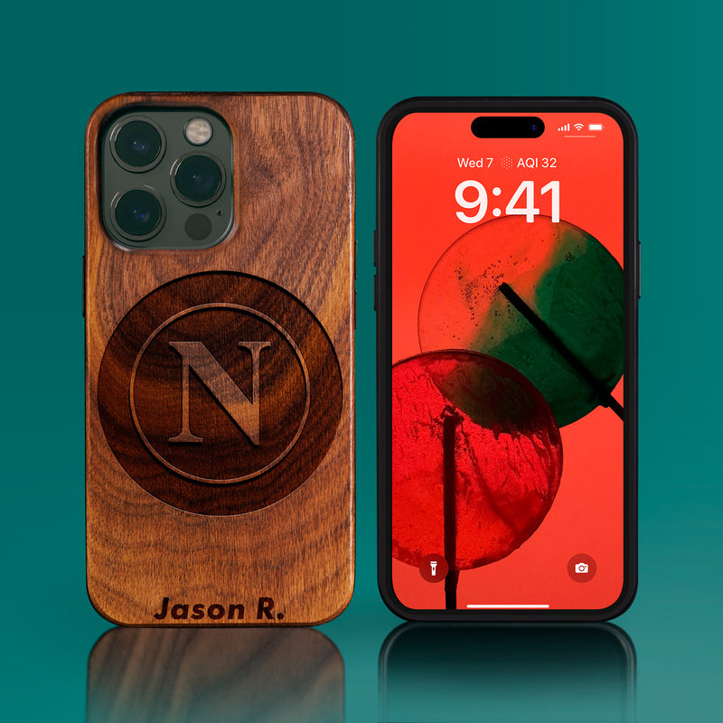 Personalized SSC Napoli iPhone 14/14 Pro/14 Pro Max/14 Plus Case - Carved Wood SSC Napoli Cover - SSC Napoli Birthday Christmas Gifts - iPhone 14 Case - Custom SSC Napoli Gift For Him - SSC Napoli Gifts For Men - 2022 SSC Napoli Christmas Gifts - Carved Wood Custom Naples Italian Football Gift For Him - Monogrammed unusual Italy football gifts iPhone 14 | iPhone 14 Pro | 14 Plus Covers | iPhone 13 | iPhone 13 Pro | iPhone 13 Pro Max | iPhone 12 Pro Max | iPhone 12 By by Engraved In Nature