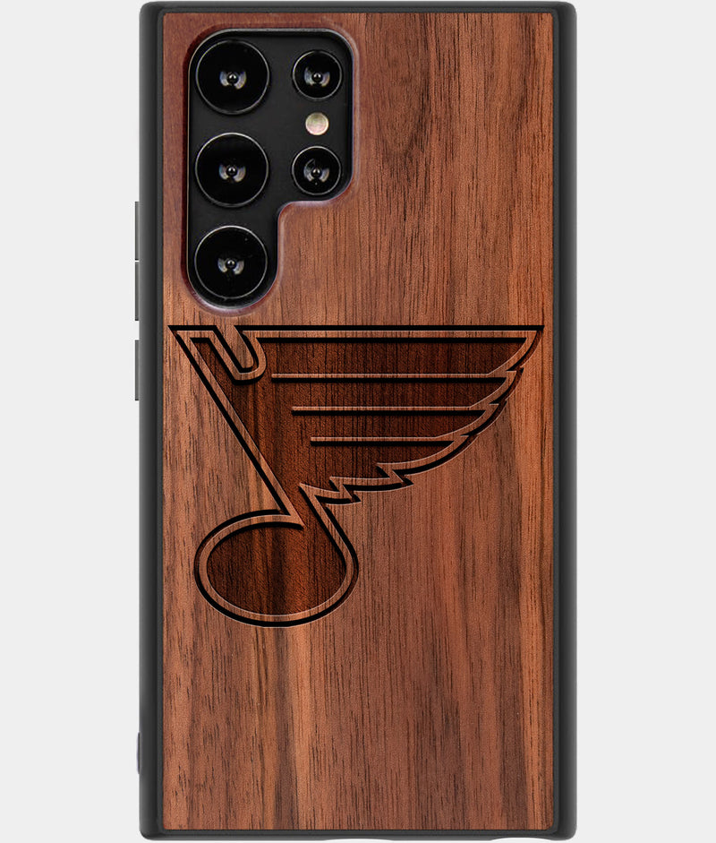 Best Wood St Louis Blues Samsung Galaxy S22 Ultra Case - Custom Engraved Cover - Engraved In Nature