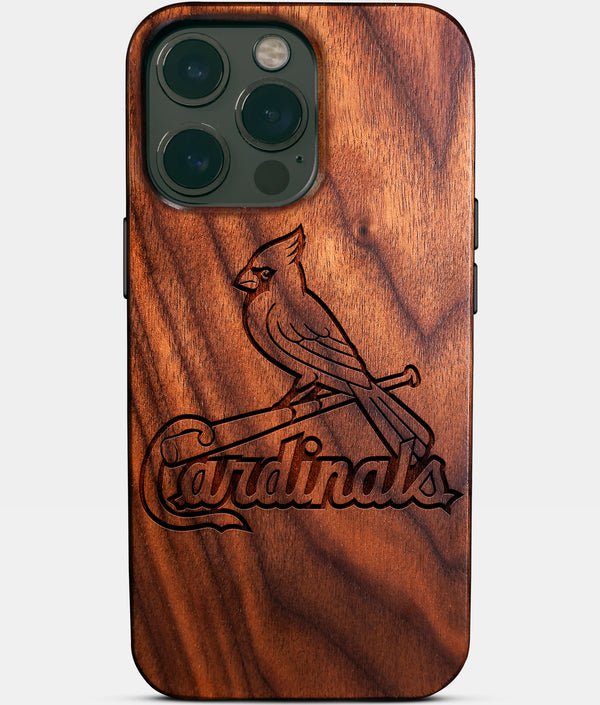 Custom St Louis Cardinals iPhone 14/14 Pro/14 Pro Max/14 Plus Case - Wood Cardinals Cover - Eco-friendly St Louis Cardinals iPhone 14 Case - Carved Wood Custom St Louis Cardinals Gift For Him - Monogrammed Personalized iPhone 14 Cover By Engraved In Nature