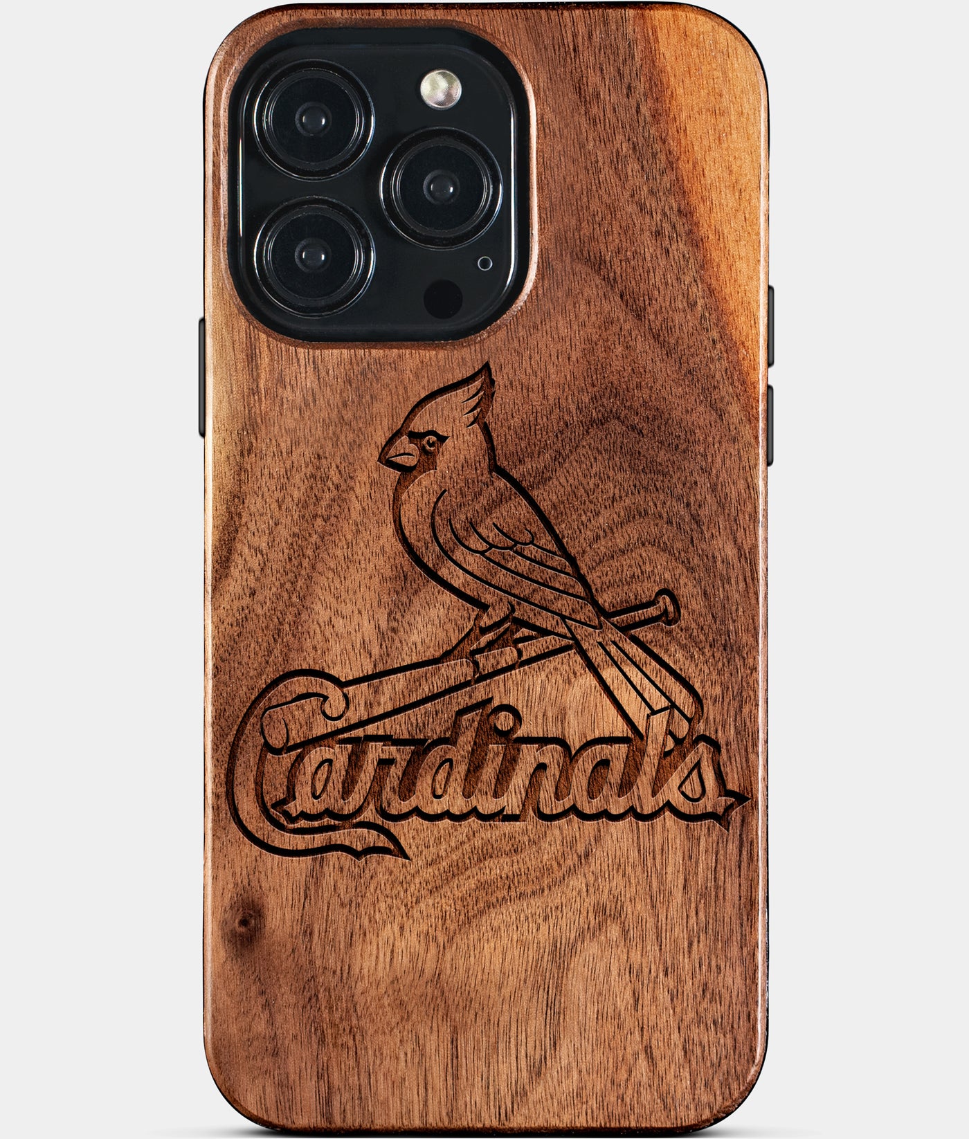 Custom St Louis Cardinals iPhone 15/15 Pro/15 Pro Max/15 Plus Case - Wood Cardinals Cover - Eco-friendly St Louis Cardinals iPhone 15 Case - Carved Wood Custom St Louis Cardinals Gift For Him - Monogrammed Personalized iPhone 15 Cover By Engraved In Nature