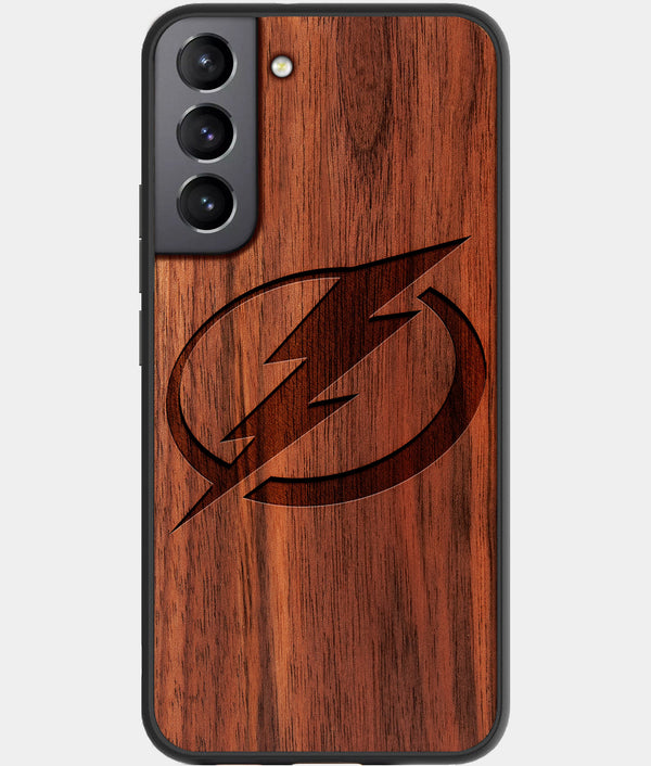 Best Walnut Wood Tampa Bay Lightning Galaxy S21 FE Case - Custom Engraved Cover - Engraved In Nature