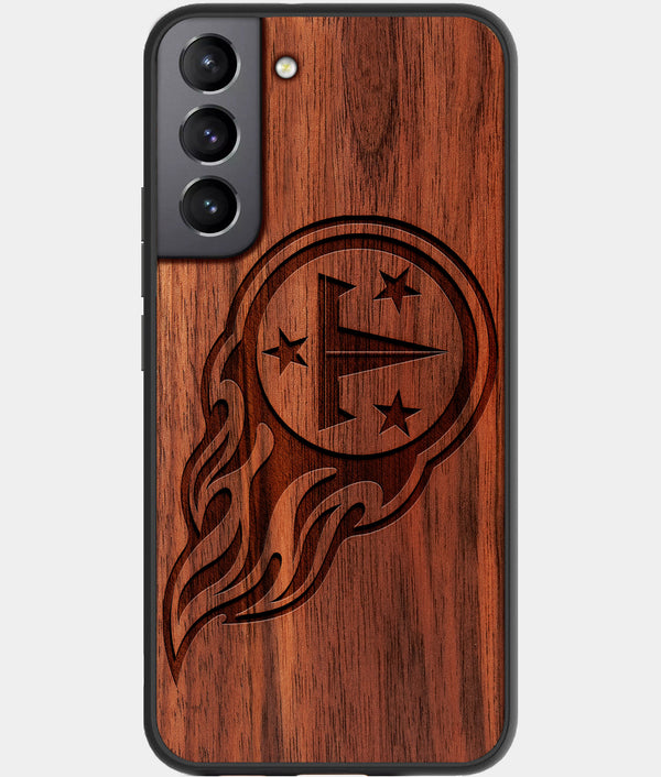 Best Walnut Wood Tennessee Titans Galaxy S21 FE Case - Custom Engraved Cover - Engraved In Nature