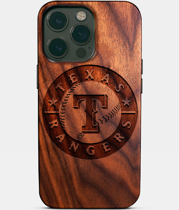 Custom Texas Rangers iPhone 14/14 Pro/14 Pro Max/14 Plus Case - Wood Rangers Cover - Eco-friendly Texas Rangers iPhone 14 Case - Carved Wood Custom Texas Rangers Gift For Him - Monogrammed Personalized iPhone 14 Cover By Engraved In Nature