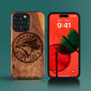 Custom Toronto Blue Jays iPhone 15/15 Pro/15 Pro Max/15 Plus Case - Carved Wood Blue Jays Cover