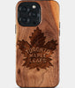 Custom Toronto Maple Leafs iPhone 15/15 Pro/15 Pro Max/15 Plus Case - Wood Maple Leafs Cover - Eco-friendly Toronto Maple Leafs iPhone 15 Case - Carved Wood Custom Toronto Maple Leafs Gift For Him - Monogrammed Personalized iPhone 15 Cover By Engraved In Nature